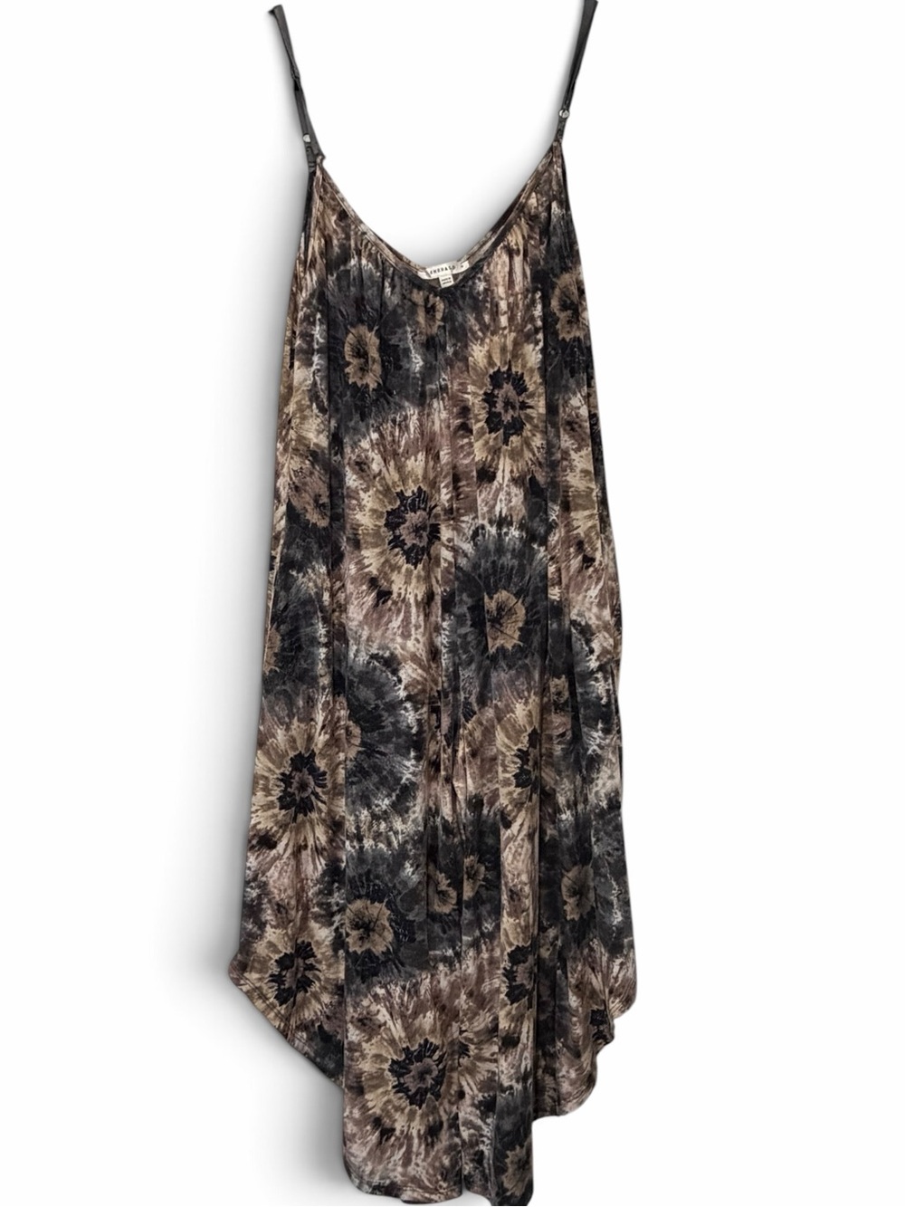 90s Y2K Emerald Tie Dye Wide Leg Jumpsuit M Grunge Boho Palazzo
